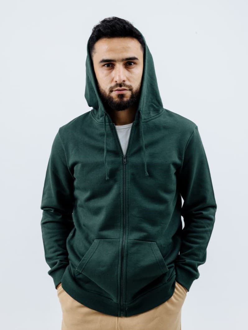 Green Zipped Hoodie - image - 03