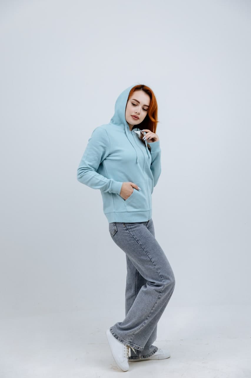 Blue Zipped Hoodie - image - 00