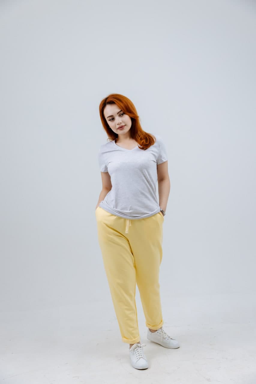 undefined Gray Tshirt with Yellow Trousers - image - 03