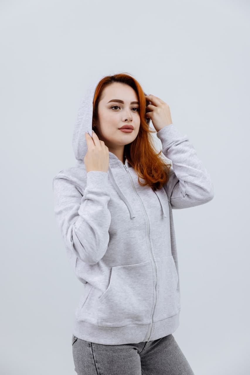 Gray Zipped Hoodie - image - 00