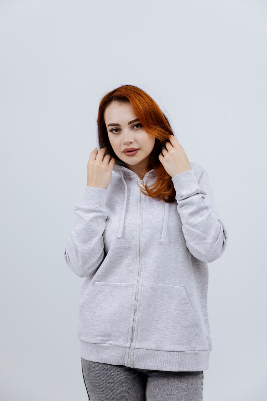 Gray Zipped Hoodie - image - 01