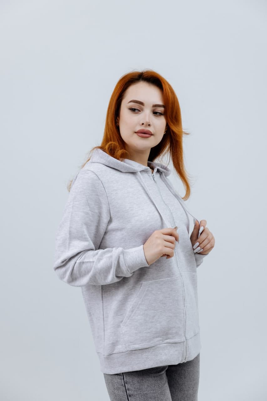 Gray Zipped Hoodie - image - 02