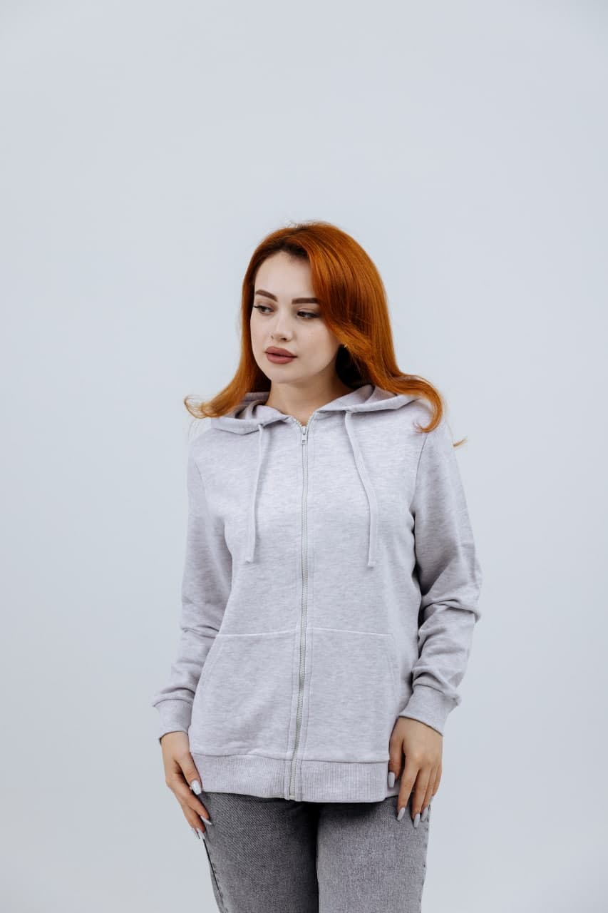 Gray Zipped Hoodie - image - 03