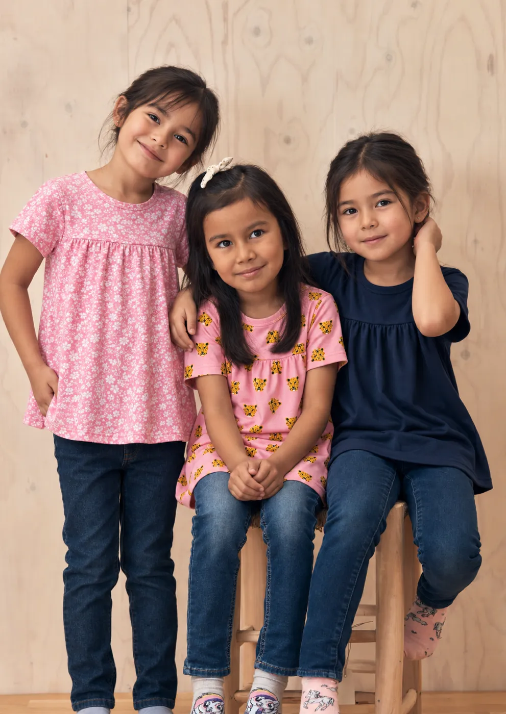 Girls’ dress with a floral print