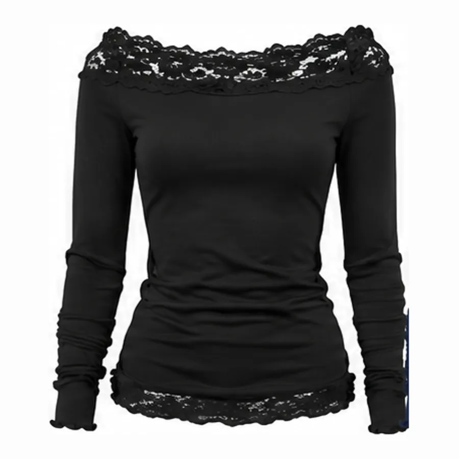 Off-the-shoulder lace-trim top 3