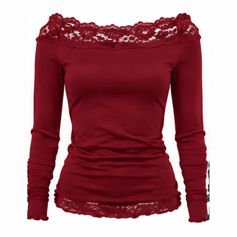 Off-the-shoulder lace-trim top 6