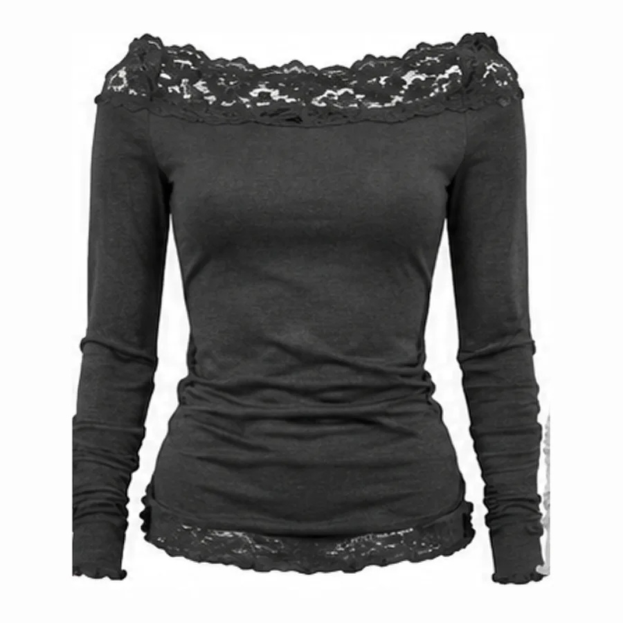 Off-the-shoulder lace-trim top 7