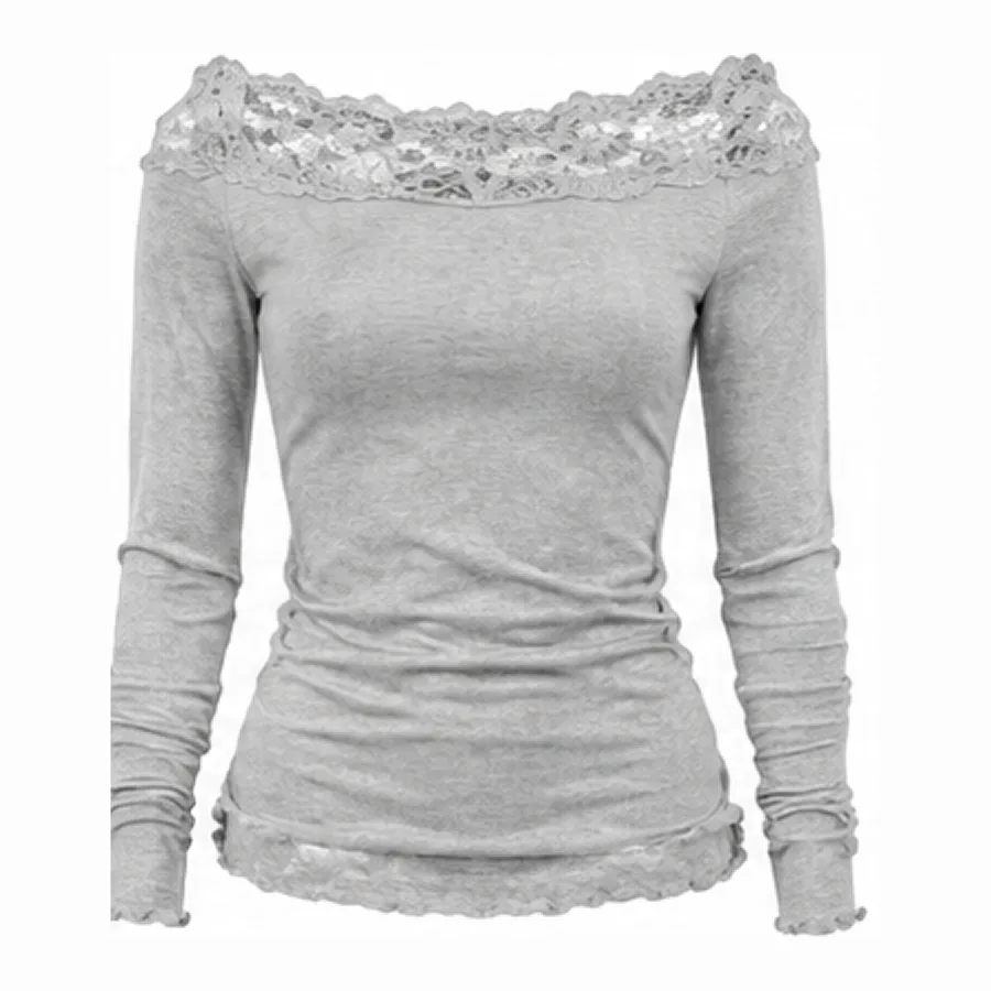 Off-the-shoulder lace-trim top 8